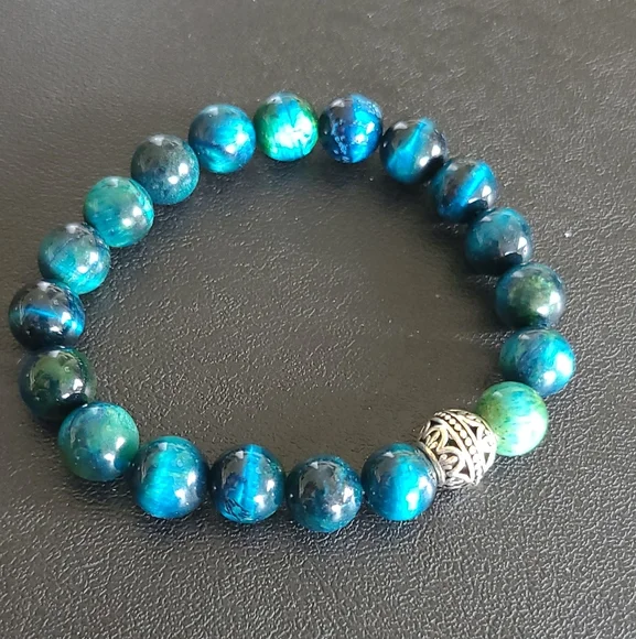 Hand Crafted Blue Tiger Eye Bracelet - Picture 3 of 4